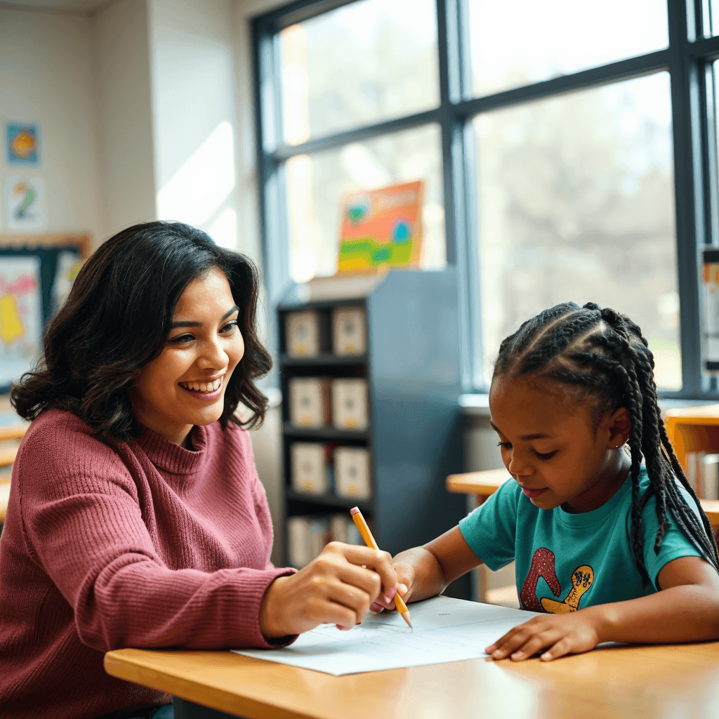 NYC Tutor working with young student 